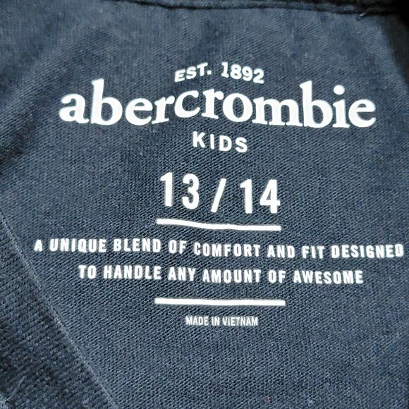 Abercrombie Kids Black Tee "Fitch" Moose - Size 13/14 - Picture 4 of 5